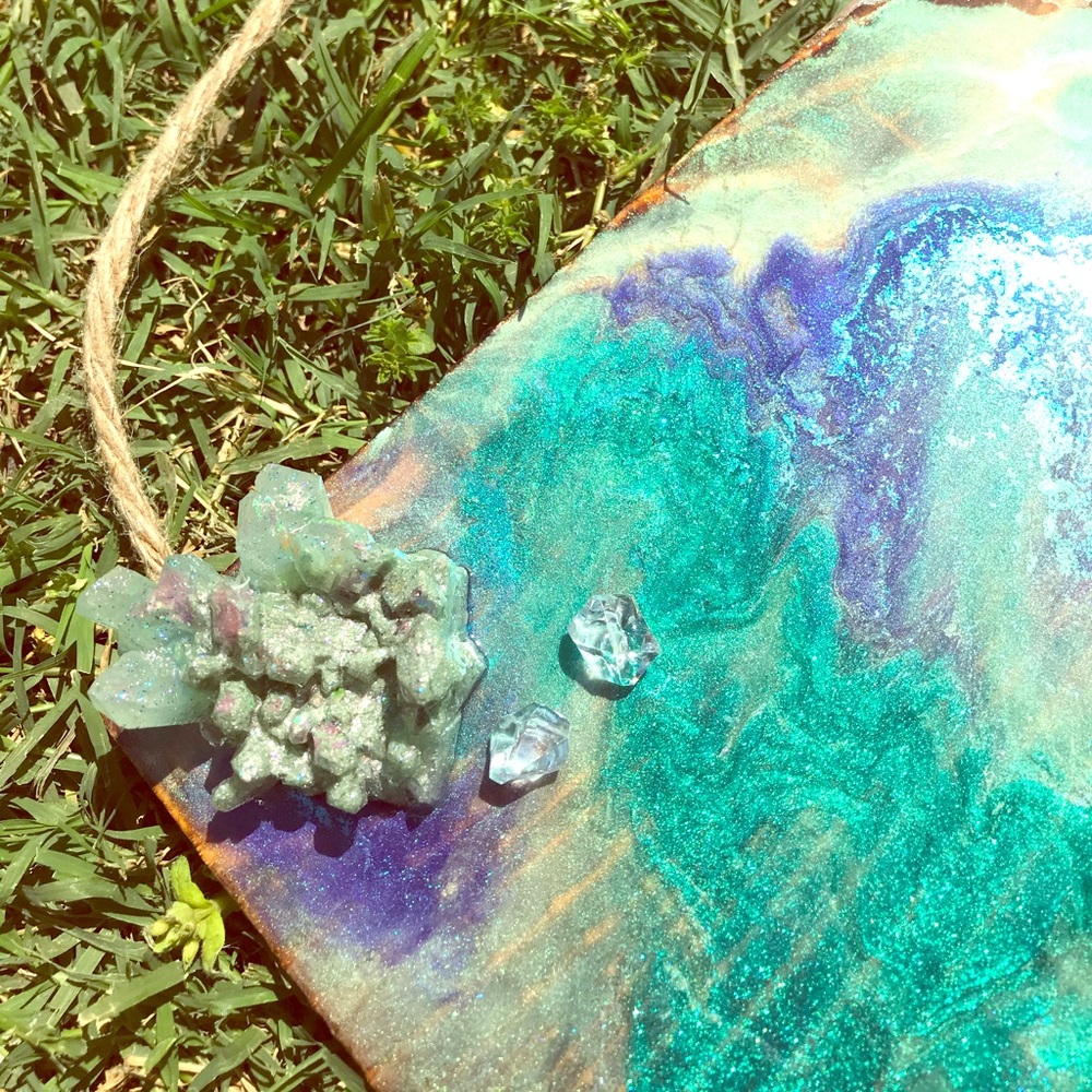 Gem resin wall art